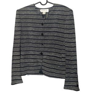 Jones New York 100% silk‎ striped blazer sz 10/M